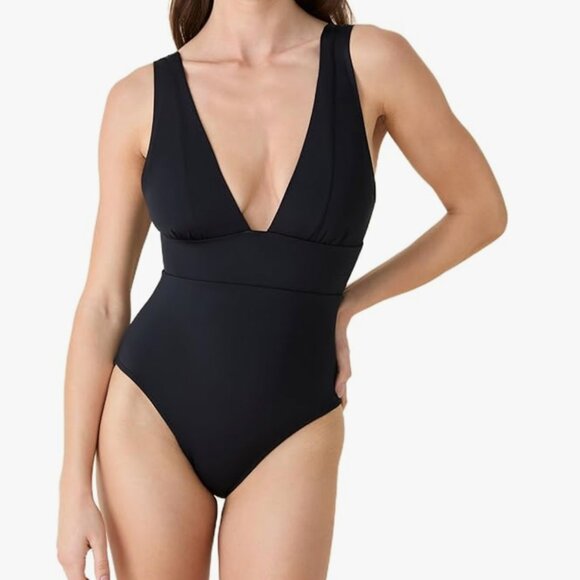 Andie Other - Andie Swim The Medium Coverage Mykonos One Piece Black Swimsuit Size XXLT
